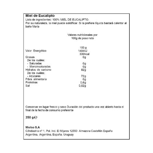 Miel de eucalipto ALTEZA 350g image number