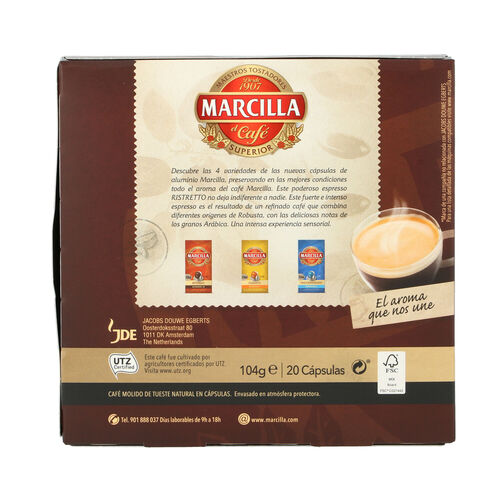 Caf&eacute; MARCILLA ristroto 20 c&aacute;psulas image number
