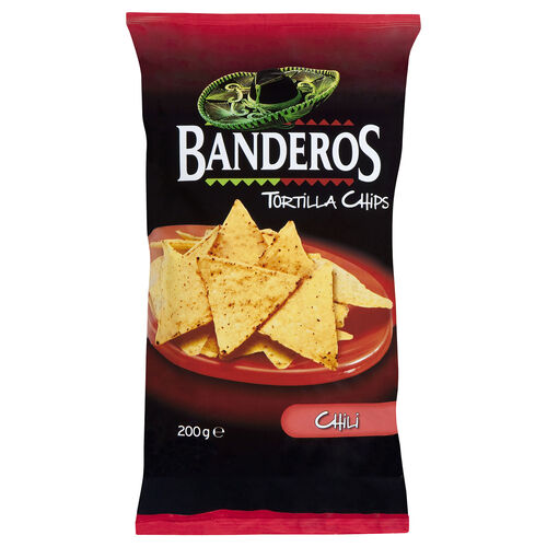 TORTILLA CHIPS SABOR CHILI BANDEROS 200g image number