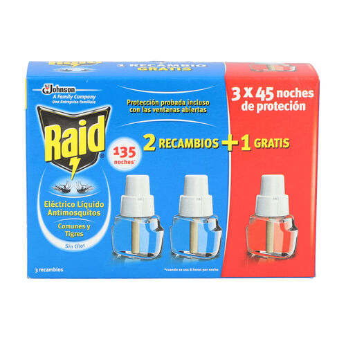 INSECTICIDA ELECTRICO LIQUIDO RECAMBIO RAID 2 X 45 NOCHES image number