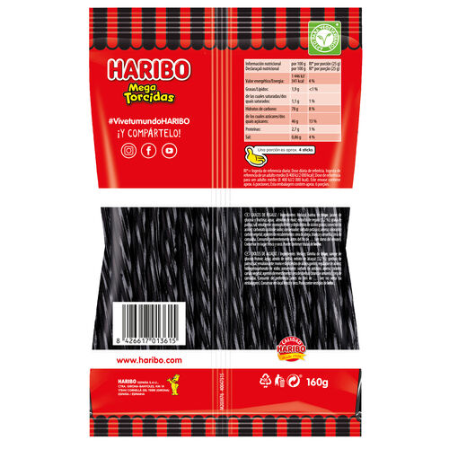 REGALIZ MEGA TORCIDA NEGRO 160g image number