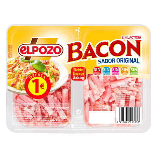 BACON EL POZO TIRAS PACK 2x40g image number