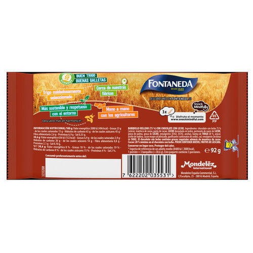 BARQUILLOS DE CHOCOLATE CON LECHE FINAS FONTANEDA 92g image number