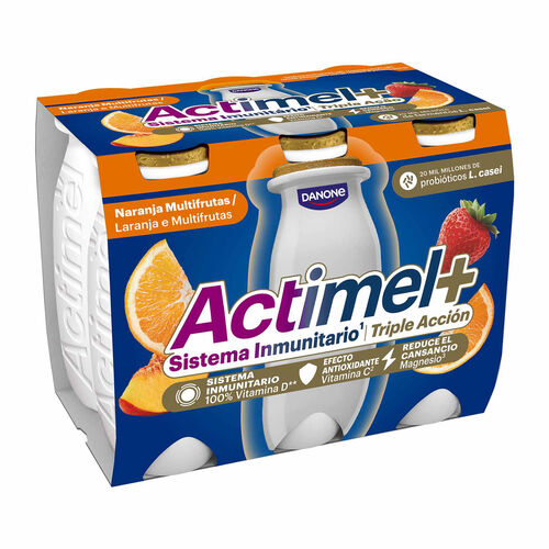 YOGUR LIQUIDO NARANJA MULTIFRUTAS ACTIMEL 6x100g image number