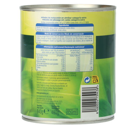 MELOCOTON EN ALMIBAR ALTEZA 840g image number