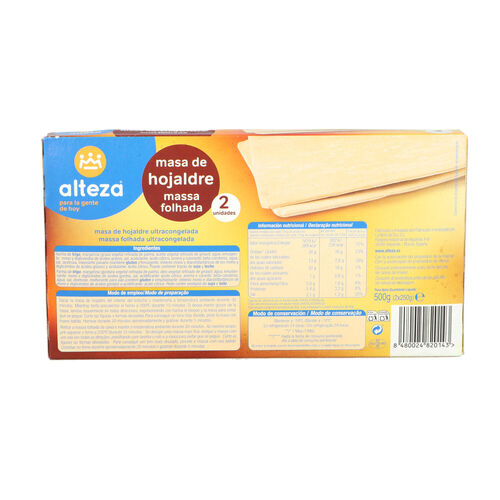 MASA ALTEZA HOJALDRE CONGELADA 500g image number