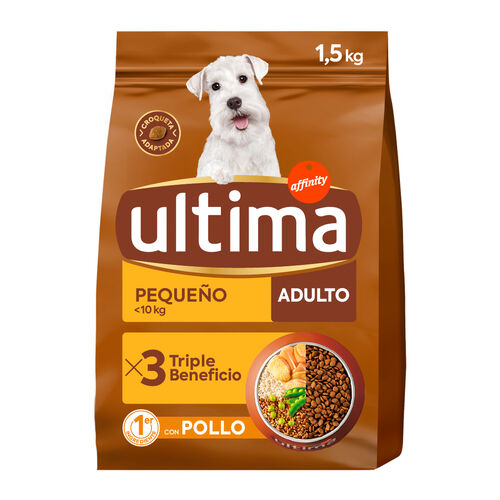 PIENSO PARA PERRO MINI ADULTO  CON POLLO ULTIMA 1,5kg image number