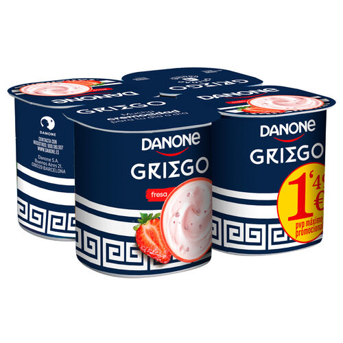 Yogur griego con fresa DANONE 4x110g image number
