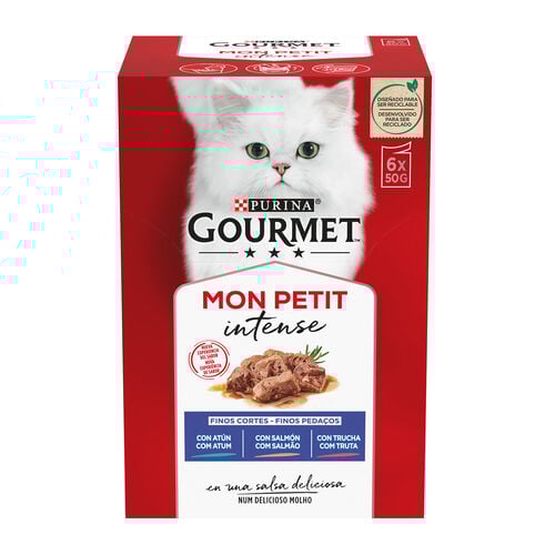 ALIMENTO HÚMEDO GATO CON PESCADO MON PETIT INTENSE GOURMET 6x50g image number