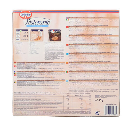 PIZZA RISTORANTE ATUN CONGELADA 355g image number