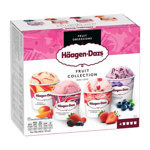 TARRINA DE HELADO FRUIT COLLECTION HAAGEN-DAZS 4x95ml image number