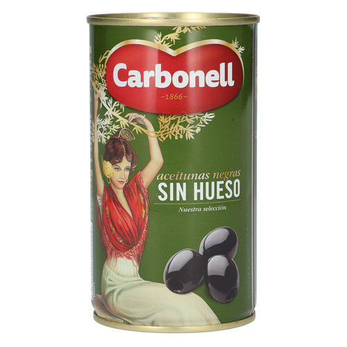 ACEITUNA NEGRA CARBONEL SIN HUESO 340g image number