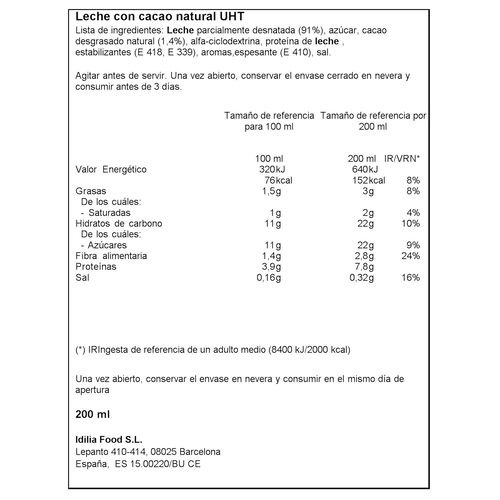 BATIDO COLA-CAO SHAKE 200ml image number