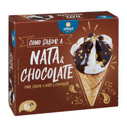 Helado cono sabor a nata & chocolate ALTEZA 6x120ml