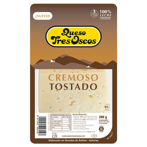 Queso cremoso Tostado TRES OSCOS 200g image number