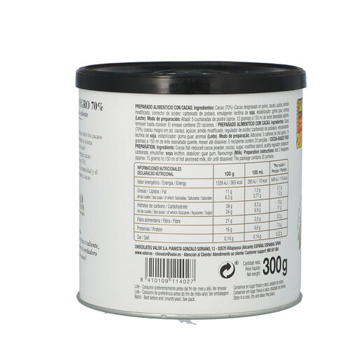 CACAO SOLUBLE 70% VALOR 300g image number