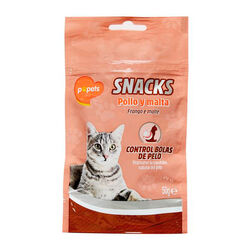 SNACK PARA GATO SABOR POLLO Y MALTA POPETS 50g