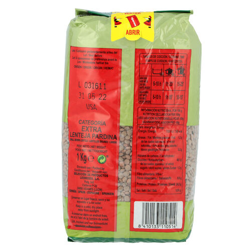 Lenteja PARDINA LA ASTURIANA 1kg image number
