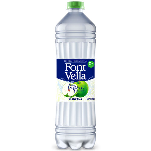 Agua mineral Natural con TOQUE de sabor manzana FONT VELLA 1,15L image number
