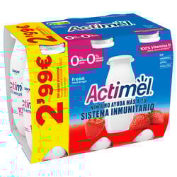 Yogur liquido desnatado sabor fresa ACTIMEL 6x100ml
