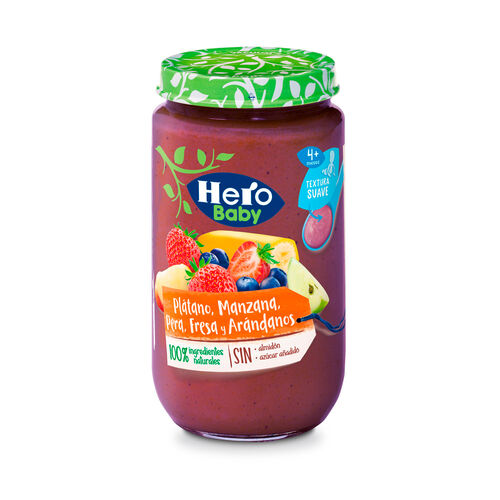 Tarrito platano manzana pera fresa y arandanos HERO 235g image number