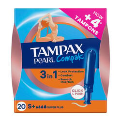 Tampones Super Plus Pearl Compak TAMPAX 20uds