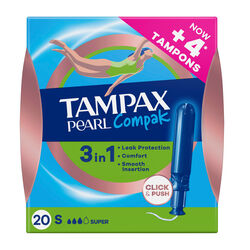 Tampones Super Pearl Compak TAMPAX 20uds
