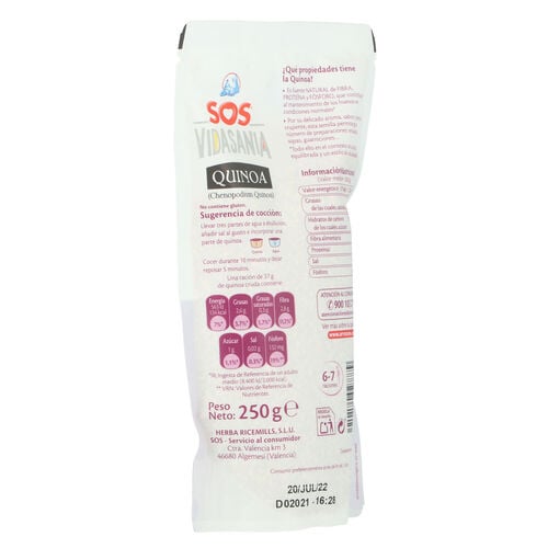 QUINOA SOS VIDASANIA 250g image number