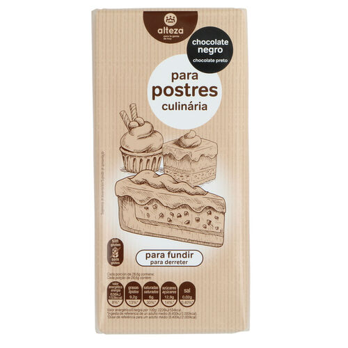 CHOCOLATE NEGRO POSTRES ALTEZA 200g image number