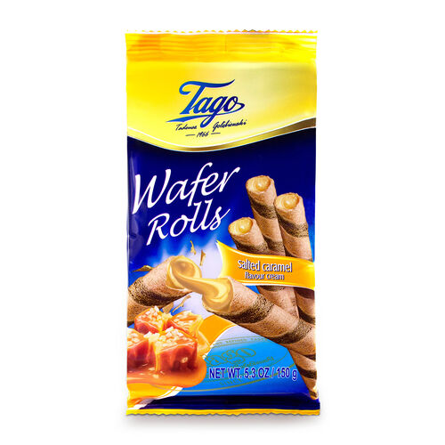 WAFER ROLLS CON CARAMELO SALADO TAGO 150g image number