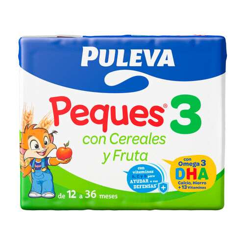 PREPARADO CON CEREALES Y FRUTA PULEVA PEQUES 3 3X200ml image number