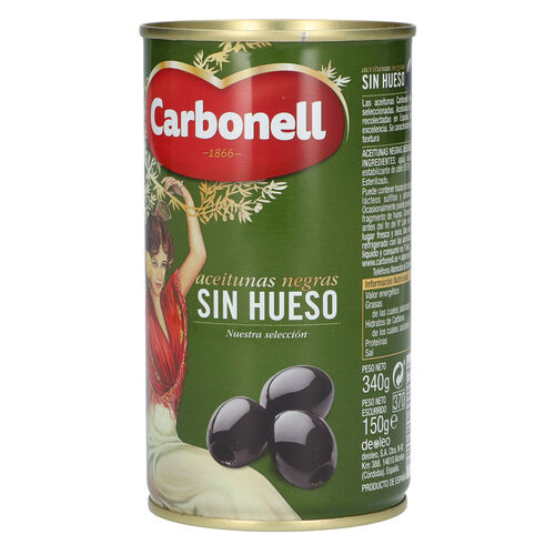 ACEITUNA NEGRA CARBONEL SIN HUESO 340g image number