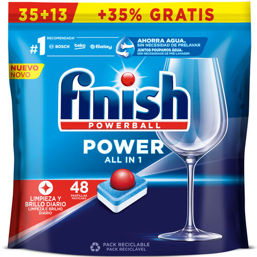 LAVAVAJILLAS PASTILLAS TODO EN 1 FINISH 35+13 lavados image number