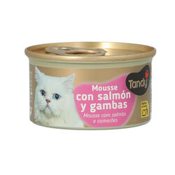 ALIMENTO EN  MOUSSE PARA GATOS CON SALMON Y GAMBA TANDY 85g