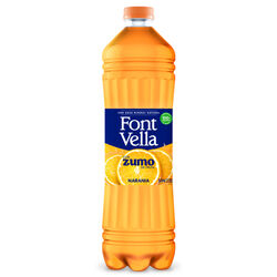Agua mineral Natural con zumo de fruta naranja FONT VELLA 1,15L