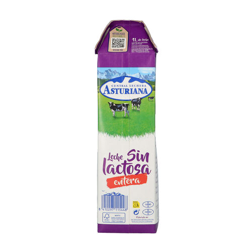 Leche sin lactosa entera Central Lechera ASTURIANA 1L image number