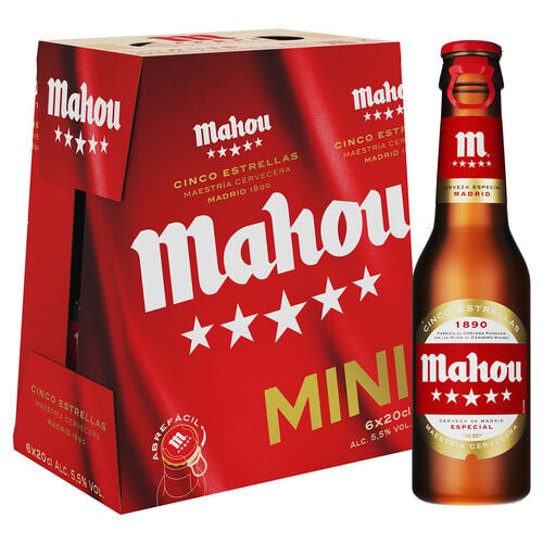 Cerveza Cinco Estrellas MAHOU 6x20cl image number