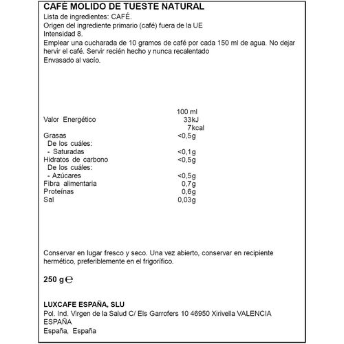 CAFE MOLIDO NATURAL ALTEZA 250g image number