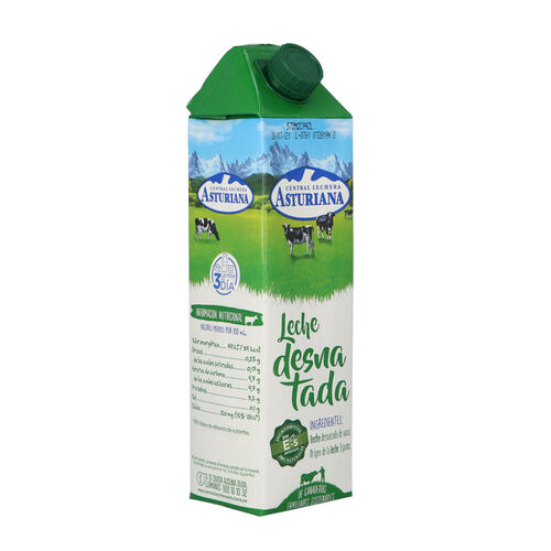 LECHE DESNATADA CENTRAL LECHERA ASTURIANA 1L image number
