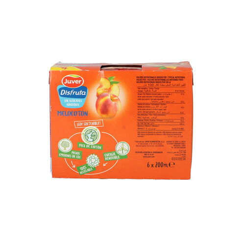 BEBIDA DE ZUMO DISFRUTA JUVER MELOCOTON 6x200ml image number