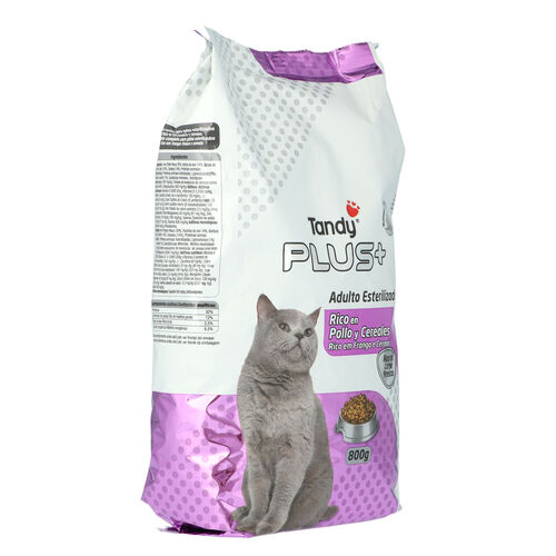 Alimento para gato esterilizado con pollo y cereales TANDY Plus 800g image number