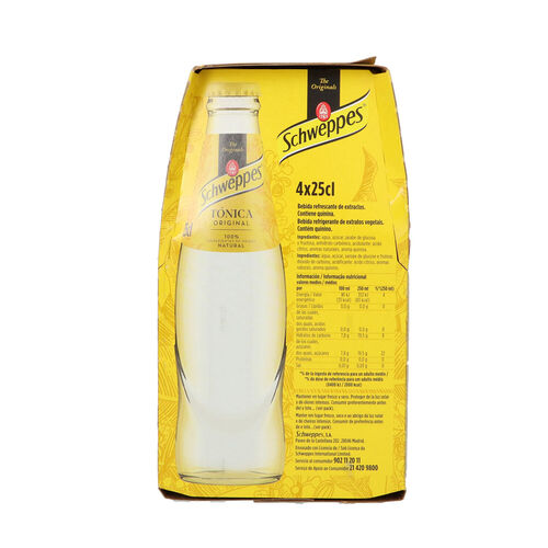 SCHWEPPES tonica botella pack 4x25cl image number