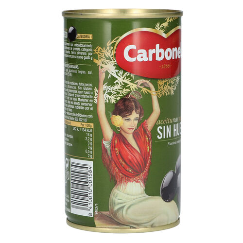 ACEITUNA NEGRA CARBONEL SIN HUESO 340g image number