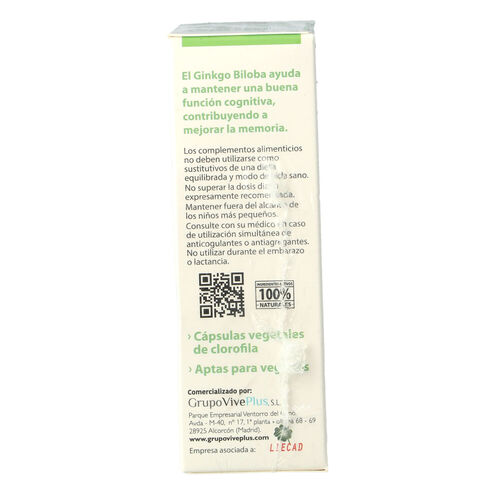 GINKO BILOVA VIVE+VEGETAL 30 CAPS image number
