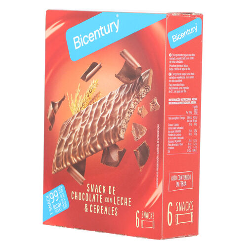BARRITA DE CHOCOLATE CON LECHE BICENTURY 6uds image number
