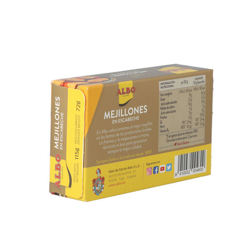 Mejillon ALBO escabeche 9/13p 115g image number