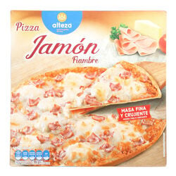 Pizza congelada de jam&oacute;n y queso ALTEZA 350g