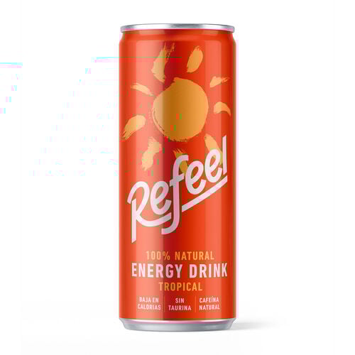 Bebida energ&eacute;tica sabor tropical REFEEL 33cl image number
