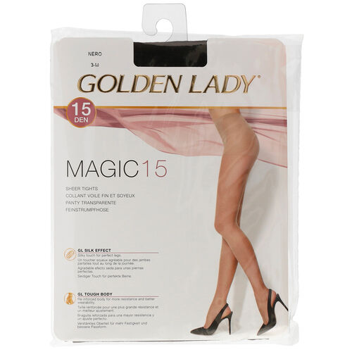 PANTY LYCRA 15D T-G NEGRO GOLDEN LADY image number