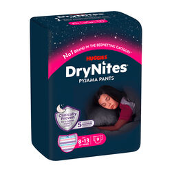 Braguitas absorbentes ni&ntilde;as 8-13 a&ntilde;os drynites huggies 9uds